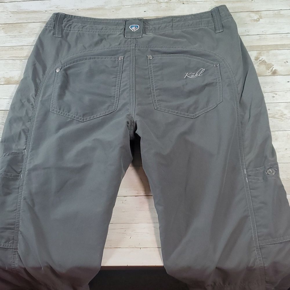 Kuhl Forester Convertible Zip-Off Full-Length to Capri Pants Size 6 Gray/Green - Picture 9 of 14